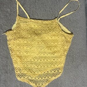 Japan Yellow Knitted Crop Top